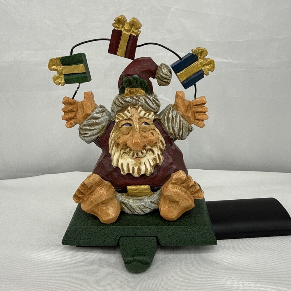 STOCKING HANGER‎ VINTAGE 2000 SANTA BY DAVID FRYKMAN RARE
